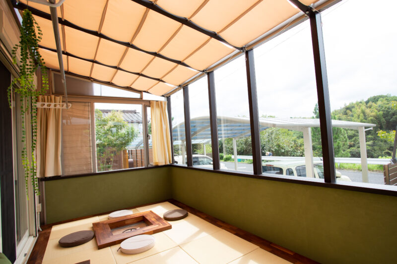 福岡県直方市　ガーデンルーム+囲炉裏の空間　家族で愉しめるソト・ナカ  リフォーム